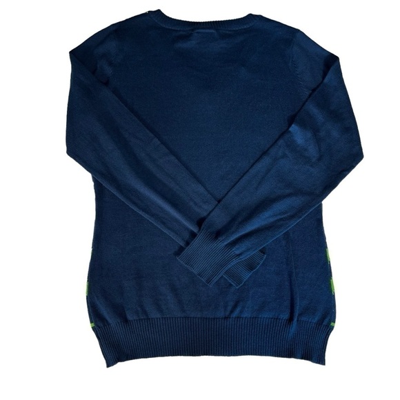 NFL Team Apparel Seattle SeaHawks Fair Isle Cotton Sweater Size Medium - Picture 3 of 6